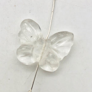 Fluttering Clear Quartz Butterfly Figurine/Worry Stone | 21x18x7mm | Clear - PremiumBead Alternate Image 5