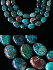Nine Beads of Natural Chrysocolla 16x12mm Oval Beads 10423 - PremiumBead Alternate Image 3