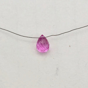 AAA Natural Brilliant Pink Sapphire .79cts Briolette Bead | 6x4mm |.79ct | Pink| - PremiumBead Alternate Image 4