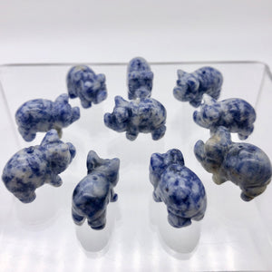 Oink 2 Carved Sodalite Pig Beads | 21x13x9.5mm | Blue - PremiumBead Alternate Image 10