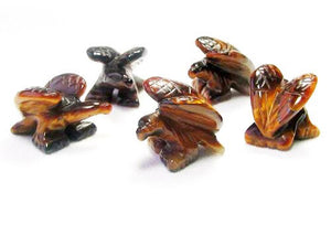 2 Soaring Carved Tigereye Eagle Beads | 18x18x7mm | Golden Brown - PremiumBead Primary Image 1