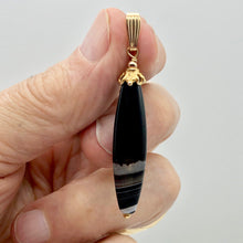 Load image into Gallery viewer, Hot! Black &amp; White Sardonyx &amp; 14Kgf Pendant | 2.5" Long | - PremiumBead Alternate Image 2
