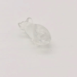 Carved Animal Clear Quartz Whale Figurine Worry Stone | 20x13x11mm | Clear - PremiumBead Alternate Image 2