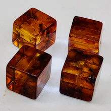 Load image into Gallery viewer, Amber Cube | 8x8mm | Red | 4 Bead
