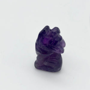 Hand Carved Amethyst Wolf/Coyote Figurine | 21x11x8mm | Purple - PremiumBead Alternate Image 4