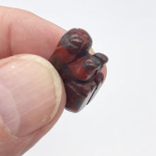 Load image into Gallery viewer, Hoppity Hand Carved Breciated Jasper Bunny Rabbit Figurine | 21x11x8mm | Red - PremiumBead Alternate Image 2
