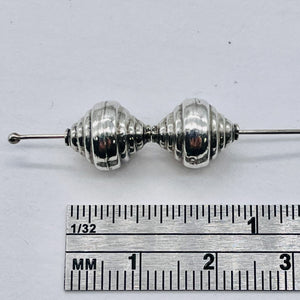 2 Dreidel Design Solid Sterling Silver Unique 11x10mm Beads 4034