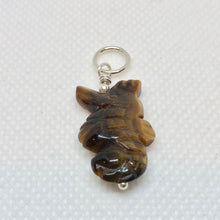 Load image into Gallery viewer, Tiger&#39;S Eye Carved Seahorse W/Silver Pendant - So Cute! 509244TES - PremiumBead Alternate Image 3
