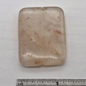 Quartz Orange Rectangular Pendant Bead | 40x30x6mm |