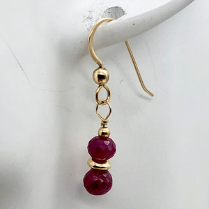 Natural Precious Gemstone Ruby Earrings with Gold Findings - PremiumBead Alternate Image 4
