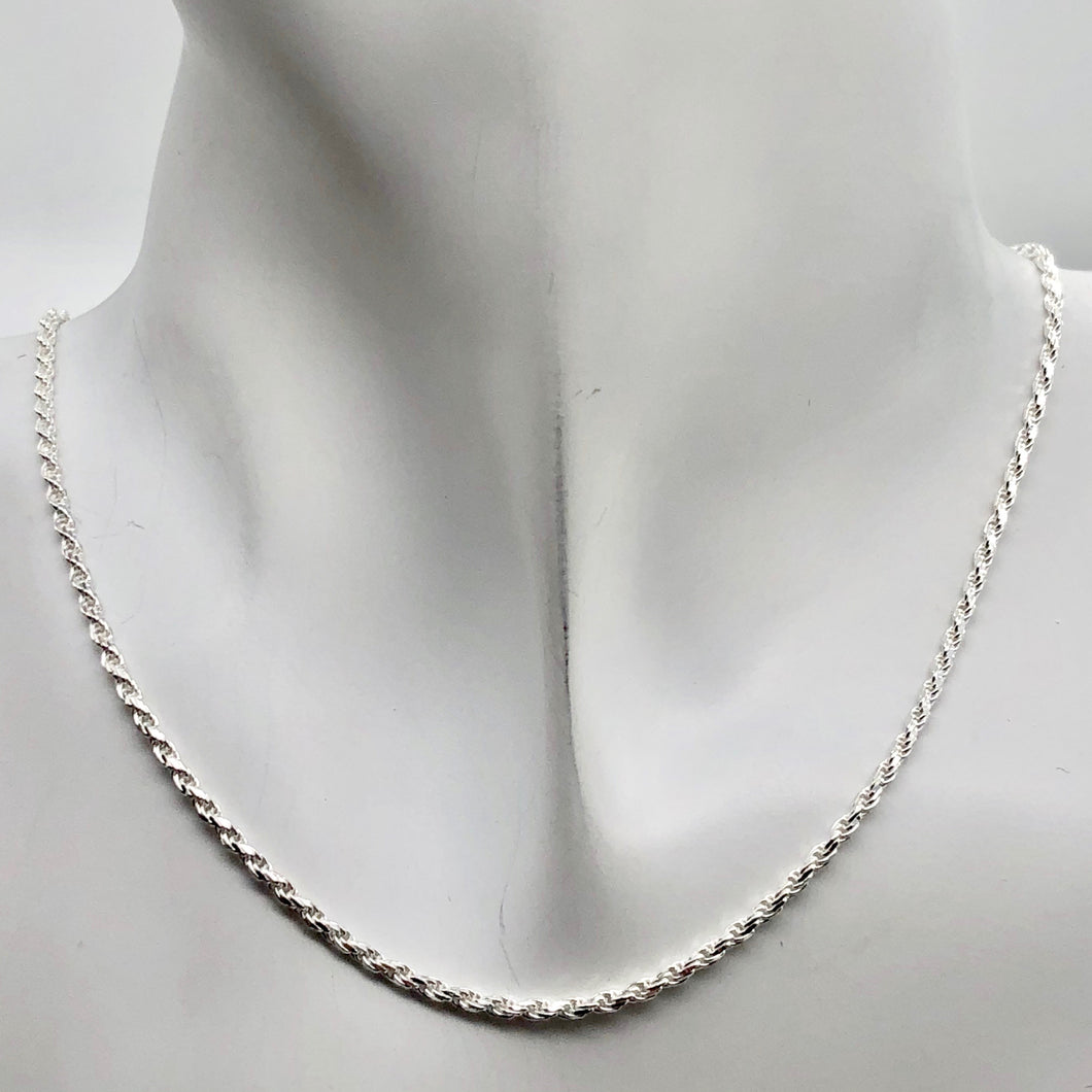 2mm Rope Solid Sterling Silver Italian Made Necklace |16 Inch | 5 Grams |