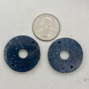 Blue Sponge Coral, Double Drilled | Blue | Disc | 30x4.5mm, | 2/parcel | - PremiumBead Primary Image 1