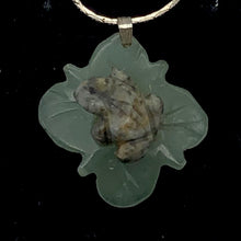 Load image into Gallery viewer, Ribbit 1 Lapis Frog On Aventurine Lily Pad Sterling Pendant | 28x28.5x11mm |

