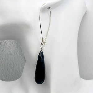 Shoulder Duster Faceted Black Onyx Sterling Silver Earrings | 3 1/2 Inch |