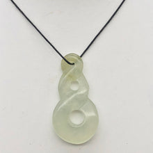 Load image into Gallery viewer, Hand Carved Translucent Serpentine Infinity Pendant with Black Cord 10821Z - PremiumBead Alternate Image 2
