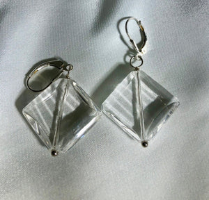 Carved Quartz Diamond-Shaped Beads & Silver Earrings 310049A - PremiumBead Alternate Image 3