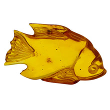 Load image into Gallery viewer, Amber carved Fish Worry-Stone | 39x25x7 mm | Orange | 1 Figurine
