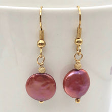 Load image into Gallery viewer, Rusty/Red 12mm Freshwater Pearl and 14k Gold Filled Earrings 307277A - PremiumBead Alternate Image 5
