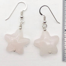 Load image into Gallery viewer, Carved Rose Quartz Starfish Sterling Silver Semi Precious Stone Earrings - PremiumBead Primary Image 1
