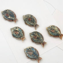 Load image into Gallery viewer, Waterbuffalo Bone Tropical Fish | 37x18.5x6mm | Blue/Red/Black | 1 Bead - PremiumBead Alternate Image 3
