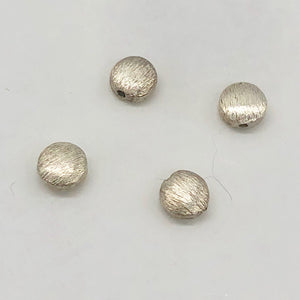 Designer Four Brushed Solid Sterling Silver Coin Beads 7223