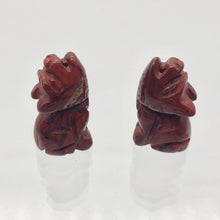 Load image into Gallery viewer, New Moon 2 Carved Red Jasper Wolf Coyote Beads | 21x11x8mm | Red - PremiumBead Primary Image 1
