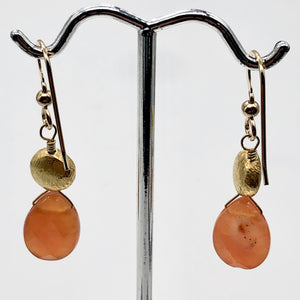 Botswana 14K Gold Filled Faceted Briolette Earrings | 1 3/4" Long | Peach |