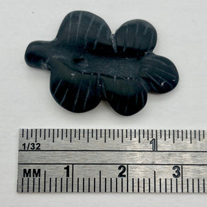 1 Carved Matte Onyx Butterfly Flower Focal Bead | 26x20x4mm | Black - PremiumBead Alternate Image 8