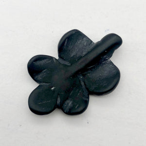 1 Carved Matte Onyx Butterfly Flower Focal Bead | 26x20x4mm | Black - PremiumBead Primary Image 1