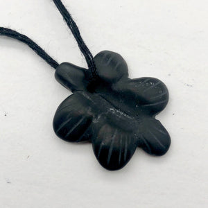 1 Carved Matte Onyx Butterfly Flower Focal Bead | 26x20x4mm | Black - PremiumBead Alternate Image 3