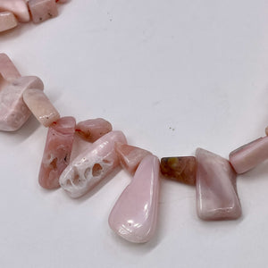 Pink Peruvian Opal 82g Varied Bead Strand | 15" | Pink | 43 Beads |