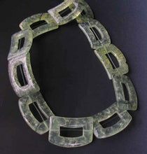 Load image into Gallery viewer, Picture Frame Green Prehnite Buckle Bead Strand 110461 - PremiumBead Alternate Image 2
