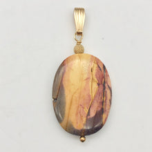 Load image into Gallery viewer, Ancient Forests Mookaite 30x20mm Oval 14k Gold Filled Pendant, 2 inches 506765B - PremiumBead Alternate Image 7
