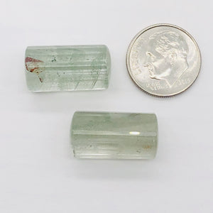 Garden Quartz Lodalite Triangle | 20x11x11mm | Green | 2 Bead