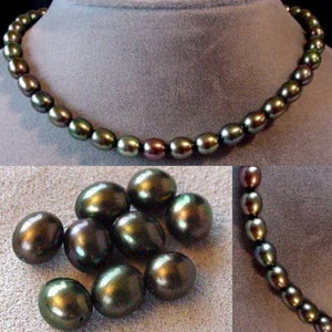 9 Forest Green Freshwater Pearl Beads 004489P - PremiumBead Primary Image 1