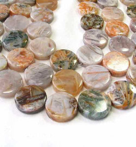3 Beads of Window Pane Agate 20mm Coin 9200 - PremiumBead Primary Image 1