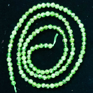 Chrome Diopside Faceted 15 Bead Parcel Round | 3 mm | Green | 15 Beads |