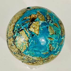 Azurite Malachite Chrysoprase Scry Round Sphere | 55mm | Green/Blue/Brown | 1 |