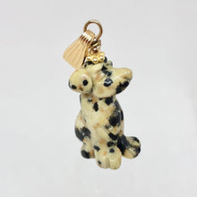 Load image into Gallery viewer, Dalmatian Stone Dog Pendant Necklace|Semi Precious Stone Jewelry|14k Pendant
