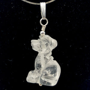 Semi Precious Stone Jewelry Faithful Dog Pendant Necklace of Quartz/Silver - PremiumBead Alternate Image 3