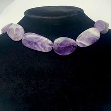 Load image into Gallery viewer, Chevron Amethyst Oval Stone | x42x22x6 to 23x19x6 | Purple White | 13 Bead(s)
