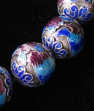 Load image into Gallery viewer, Phoenix 3 Fine Silver Cloisonne 16mm Round Beads 10568 - PremiumBead Primary Image 1
