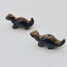 Load image into Gallery viewer, Dinosaur 2 Carved Tiger&#39;s Eye Diplodocus Beads | 25x11.5x7.5mm | Golden - PremiumBead Alternate Image 8
