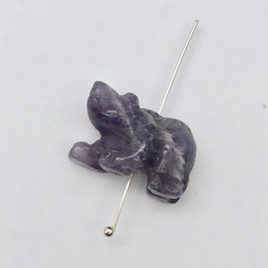 2 Hand Carved Natural Amethyst Bear Beads | 22x12.5x9.5mm | Purple some w/white - PremiumBead Alternate Image 4