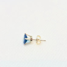 Load image into Gallery viewer, December 7mm Blue Zircon &amp; Sterling Silver Earrings 9780L - PremiumBead Alternate Image 2
