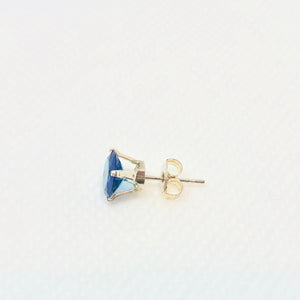 December 7mm Blue Zircon & Sterling Silver Earrings 9780L - PremiumBead Alternate Image 2