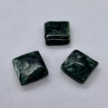 Load image into Gallery viewer, 3 Russian Seraphinite 13x13mm Square Coin Beads 009576
