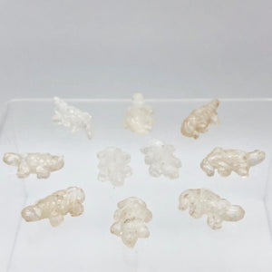 2 Carved Ice Crystal Quartz Lizard Beads | 25x14x7mm | Clear - PremiumBead Alternate Image 9