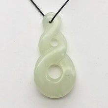 Load image into Gallery viewer, Hand Carved Serpentine Infinity Pendant with Simple Black Cord 10821o - PremiumBead Alternate Image 2
