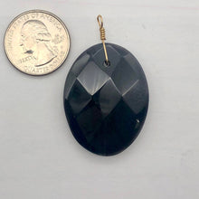 Load image into Gallery viewer, Onyx 14K Gold Filled Faceted Oval Pendant | 2&quot; Long | Black |
